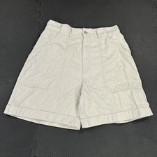Vintage 90s Eddie Bauer Safari Shorts Womens 10 29 Khaki Canvas Light Wash