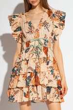 NWT Ulla Johnson Marni Ruffled Mini Dress Egret Size 2 $450