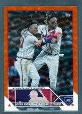2023 Topps Update ORANGE FOIL 105/299 Ronald Acuna Orlando Arcia #US143 Braves