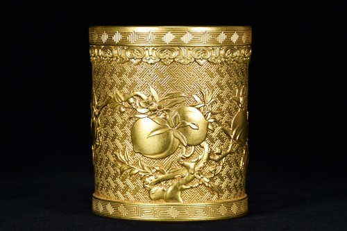 6'' China ancient the Imperial Palace Qing Dynasty Nine peach pen holder
