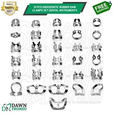 31 Pcs Endodontic Rubber Dam Clamps Set Dental Instruments German Grade