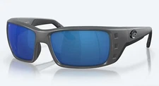 NEW Costa Del Mar PERMIT Matte Gray & Blue Mirror Polarized Glass 580G