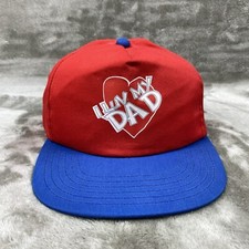 Vintage I Love My Dad Hat SnapBack Cap Red 90s 80s Made In USA Novelty