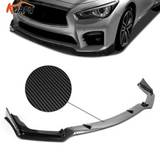 For 14-17 Infiniti Q50 Sport 4dr Carbon Fiber Style 3pc Front Bumper Lip Spoiler For 14-17 Infiniti Q50 Sport 4dr Carbon Fiber Style 3pc Front Bumper Lip Spoiler