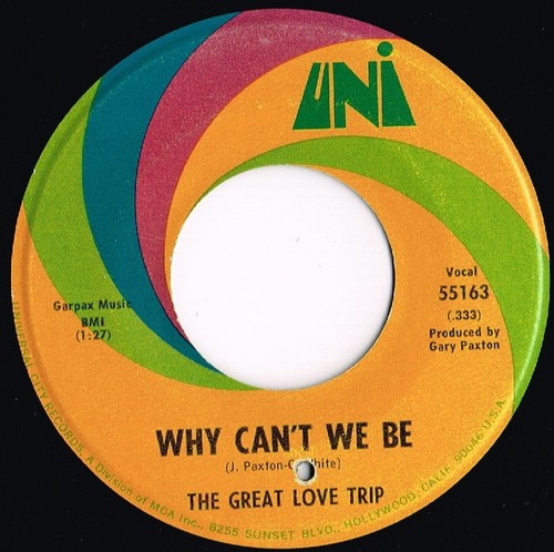 THE GREAT LOVE TRIP noah / why can't we be U.S. UNI 45rpm 55163_original 1969 - Picture 2 of 2