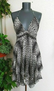 h&m leopard print silk dress
