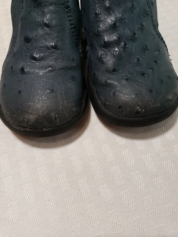 ROPER INFANTS NAVY BLUE OSTRICH LEATHER SLIP ON SHOES SIZE 5 - Image 3 of 4