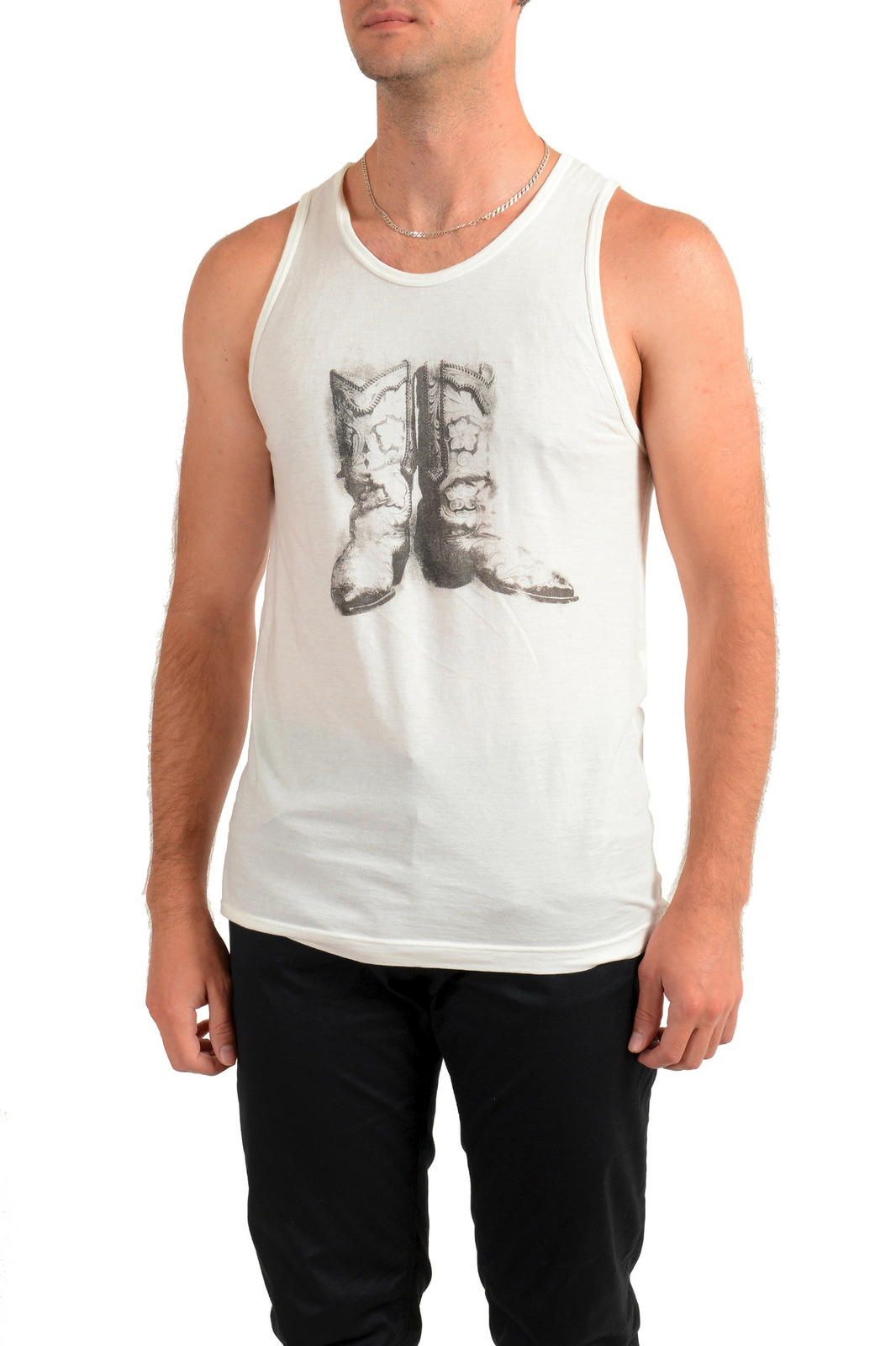 Мужская бежевая майка Dolce - Gabbana D-G с графическим принтом