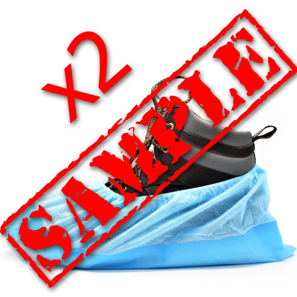 Blue/White Heavy Duty Tough Re-usable Overshoes Shoe Covers All Qties Discounts - Image 4 of 4