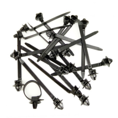  50pcs Black Nylon Car Auto Tie Cable Strap Push Mount Wire Retainer Clip Clamp 