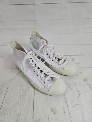 Converse Chuck Taylor alte in pelle M 10 W 12 bianche