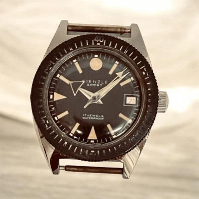 Vintage Kienzle Sport Taucheruhr Diver 17 Jewels Datum 70er – Defekt - Bild 1 von 2