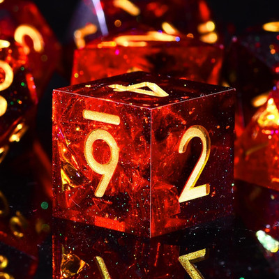 7-Die DND Dice Set Handmade Sharp Edge Polyhedral Dice for Dungeons