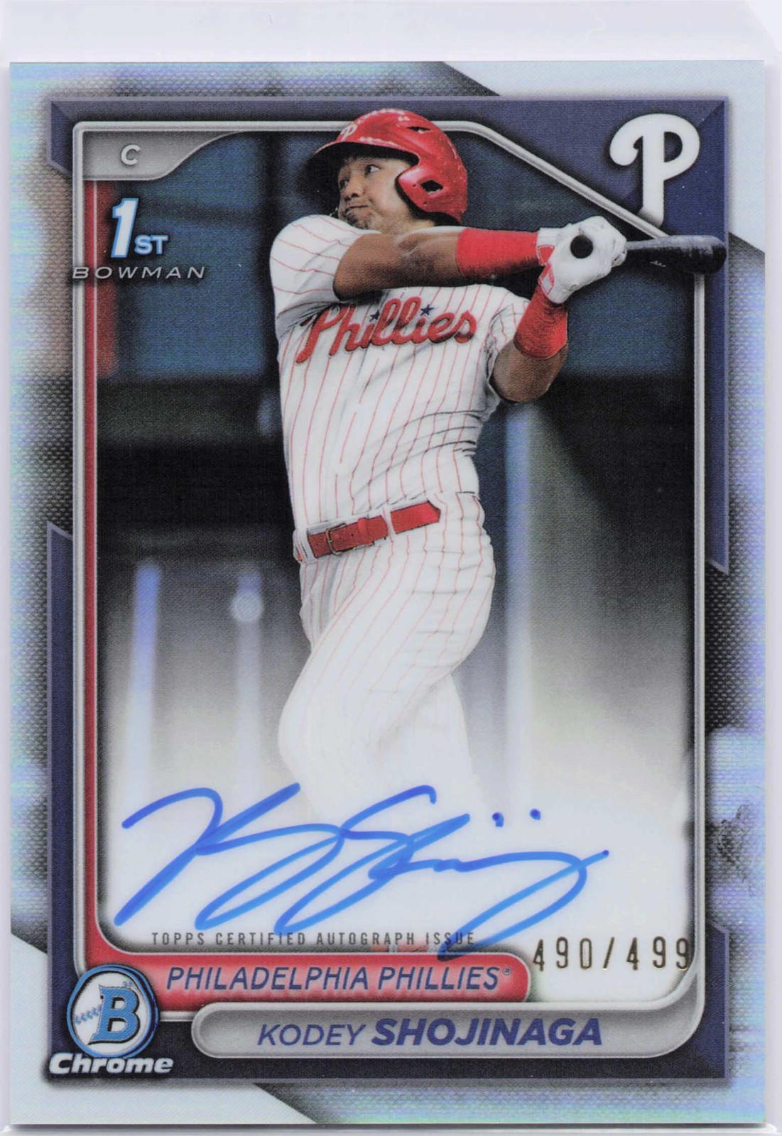 Kodey Shojinaga 2024 Bowman Draft #CPA-KSH Chrome  Refractor #/499 Auto