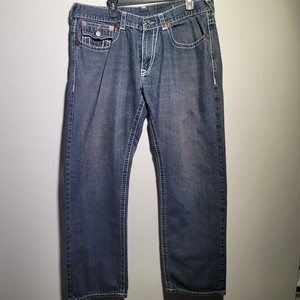 Vintage True Religion Joey Super T Jeans Mens 40x34 Made in USA Y2K Blue