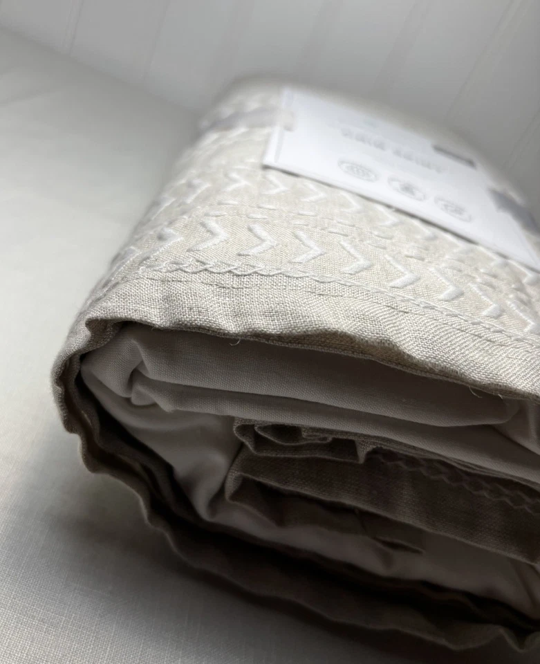 Falda de cuna de lino belga Pottery Barn Baby ~ Natural Foto 3 de 4