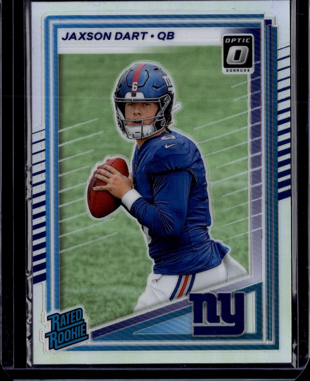 2025 Donruss #400 Jaxson Dart Optic Rated Rookies Preview Holo