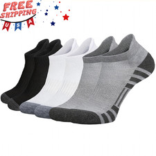 6-12 Pairs Mens Plain Solid Cotton Sports Ankle Athletic Socks Low Cut Size 9-13