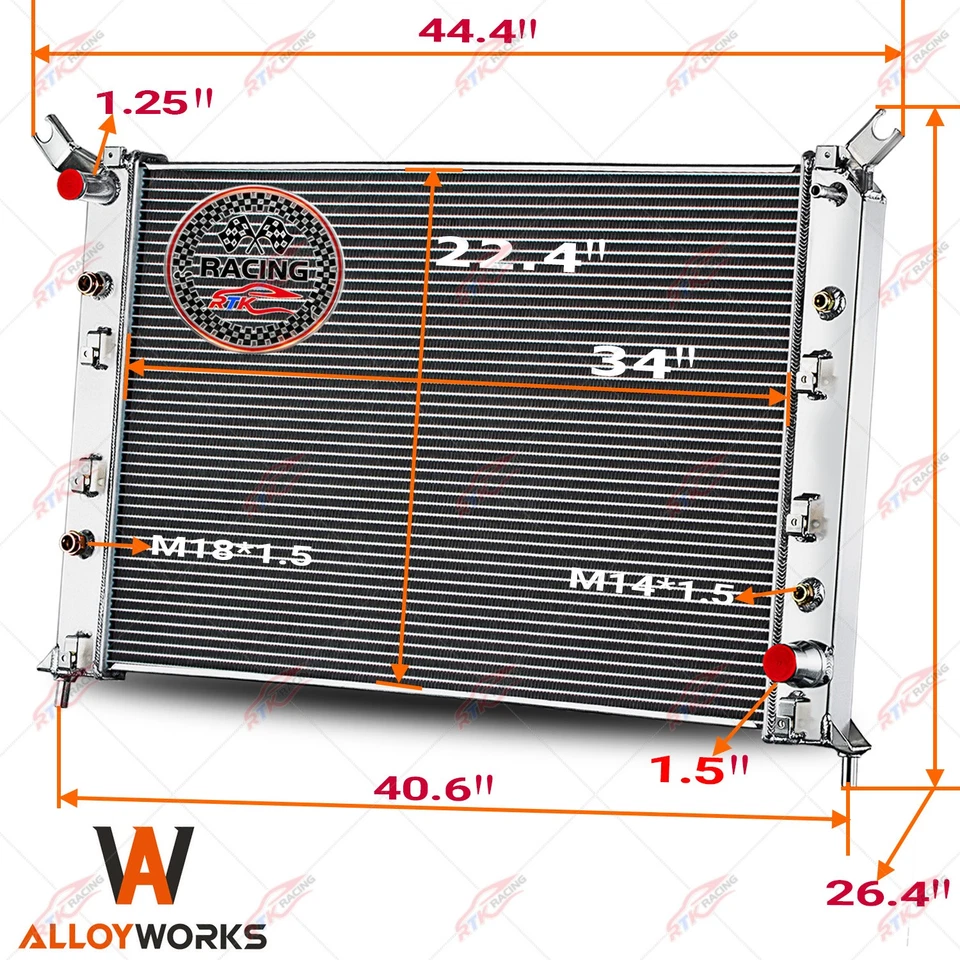 Aluminum Radiator For Chevy Silverado/GMC Sierra 2500 HD/3500 HD 6.0L 2011-2019 Foto 3 de 4