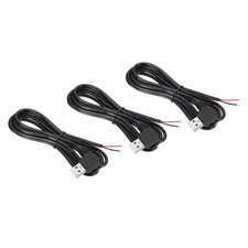PATIKIL 6.56Ft USB 2.0 Male to 2 Pin Bare Wire Pigtail Cable, 3pcs