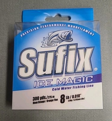 Sufix Ice Magic fishing line  8lb - 300 yard Neon Orange FREE SHIPPING 