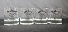 Set Of 4 Jack Daniels Old No 7 OLD TIME Tennesse Whiskey Rocks Glass Clear