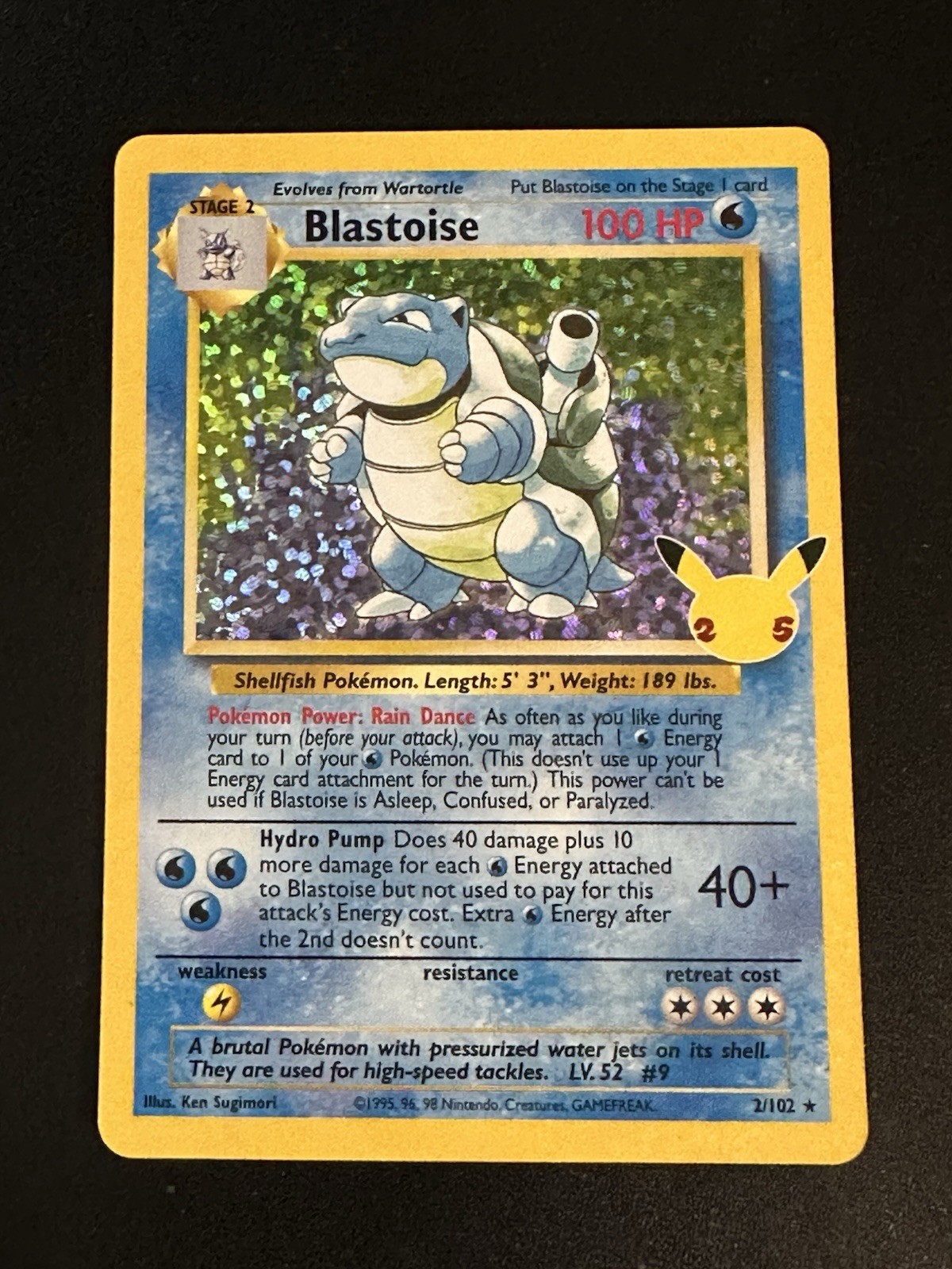 Blastoise 2/102 Pokemon Celebrations Classic Collection Holo 25th Anniversary