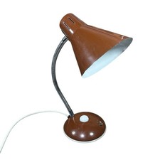 Vintage Hong Kong Searchlight no 407A Desk Lamp Brown Retro Adjustable Gooseneck