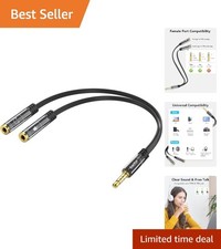 3.5mm Headphone Mic Splitter - 1 Male to 2 Female Adapter for Gaming Headsets