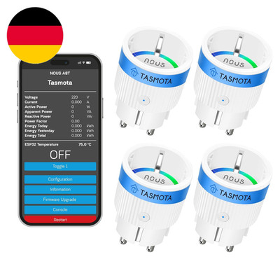 Tasmota Steckdose NOUS A8T, Kleinste Wlan ESP32 Smart Plug, 10A Mini Wifi Steckd