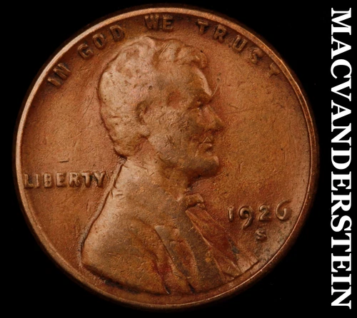1926-S Lincoln Wheat Cent- Semi Key Better Date No Reserve #J5479