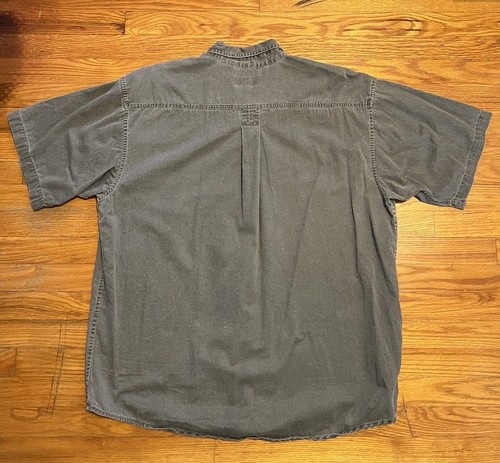 VTG Fieldmaster Grey Button Up Shirt Short Sleeve Men’s XL 100% Cotton Tee - Picture 2 of 7
