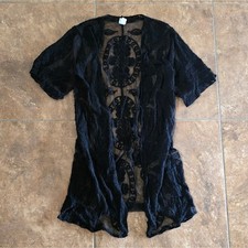 Black Laced Longline Duster Cardigan