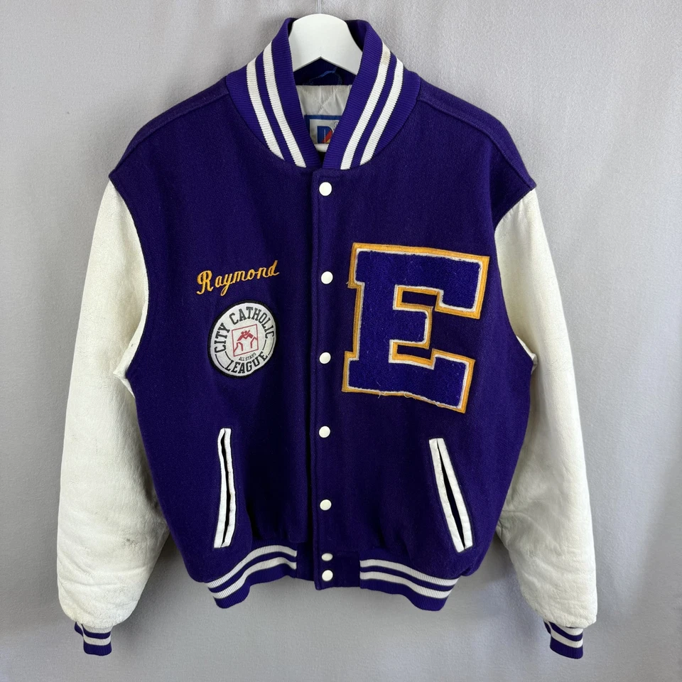 Chaqueta de Colección Años 90 East High Letterman Para Hombre Grande Nueva York Lana Lucha Universitaria Foto 2 de 4