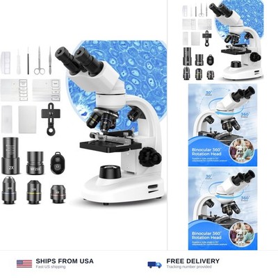 Compound Binocular Microscope for Adults, Professionals & Kids, 40X-2000X Mag...