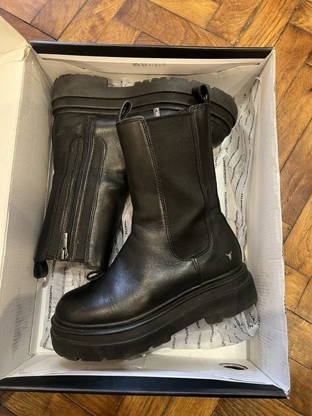 Women Windsor Smith Boots Black Leather 36.5