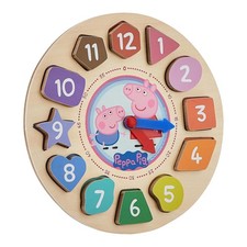Peppa Pig 12-Piece Wood Clock Shape Sorter