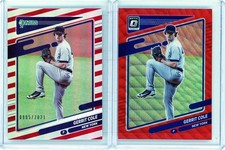 * GERRIT COLE * 2021 DONRUSS RED FOIL # 2021 + OPTIC RED WAVE REFRACTOR