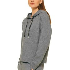 CALVIN KLEIN Women's XXL GRAY Hoodie Sweatshirt CJMT8785 Cotton Blend Drawstring