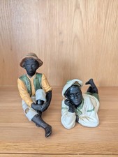 vintage Delarue Paris style African American folk art collectibles.