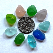 Surf Tumbled Sea Glass DRILLED Jewelry Quality 9 colors Naturally recycled.