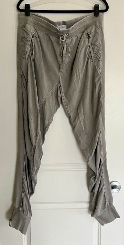 $150 BARNEYS Distressed Ruched Joggers Stretch Drawstring Relaxed Sweat Pants XL