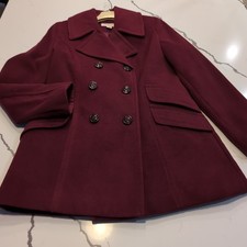 Coldwater Creek Womens Size M 10-12 Wine 🍷 Pea Coat