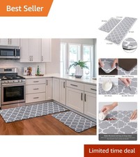 2 PCS Cushioned Anti-Fatigue Kitchen Mats - W...