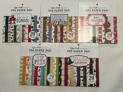 Echo Park Paper Packs 6x6 Christmas Pets Fall School Wizards Cardstock Double
