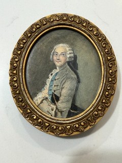 Antique French Miniature Portrait Painting