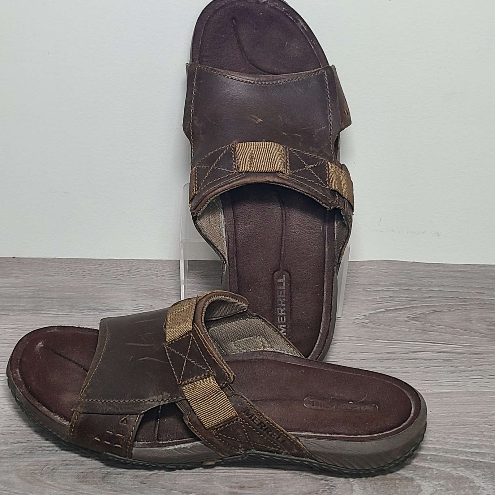 Merrell Uomo Terrant Slide Pelle Marrone J91525 Taglia 8