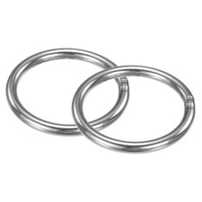 2-Pack Dream Catcher Rings 2.4" Stainless Steel Rings for DIY Silver 0.24"