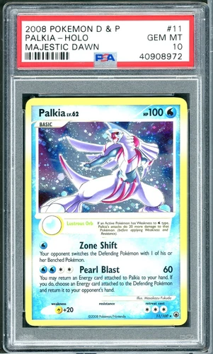 POKEMON PALKIA-HOLO 2008 DIAMOND & PEARL MAJESTIC DAWN #11 PSA 10 HOLO BLEED