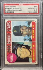 1969 Topps #82 Pirates Rookies Al Oliver PSA 8.5 NM- MINT + POP 4 WITH 39 HIGHER
